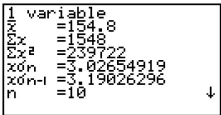 CASIO GRAPH 100 USB, GRAPH 100+ USB - ■ Calculs statistiques à variable unique - 1