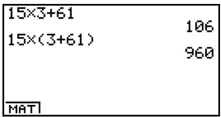 CASIO GRAPH 100 USB, GRAPH 100+ USB - Calculs avec parenthèses - 1