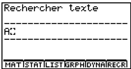 CASIO GRAPH 100 USB, GRAPH 100+ USB - Exemple Rechercher la lettre “A” dans le programme nommé OCTA - 3