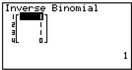 CASIO GRAPH 25+,  GRAPH 25+ PRO - - Loi binomialie cumulative inverse - 2