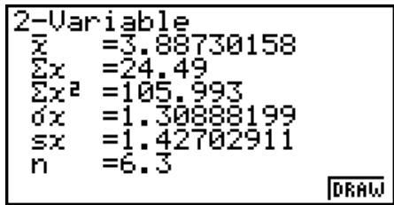 CASIO GRAPH 25+,  GRAPH 25+ PRO - ■ Affichage des résultats du calcul d'un graphe à variable double - 1