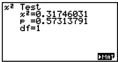 CASIO GRAPH 25+,  GRAPH 25+ PRO - - Test ^2 à double entrée (« two-way Test ») - 2
