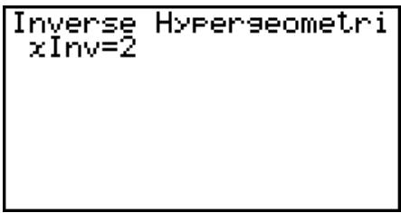 CASIO GRAPH 25+,  GRAPH 25+ PRO - - Loi hypergéométrique cumulative inverse - 3