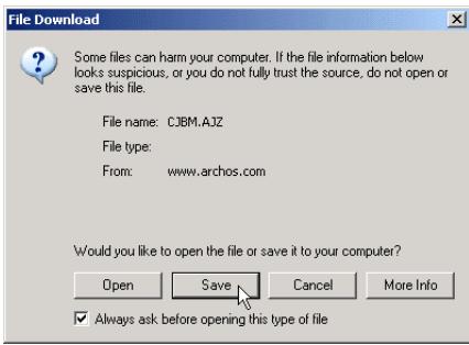 ARCHOS AV340 - Télécharger le fichier CJBM.AJZ - 1