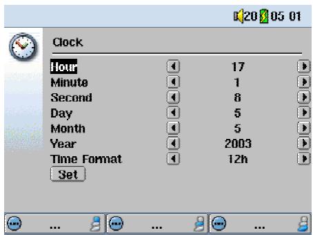 ARCHOS AV340 - Paramètres de l'horloge - 1