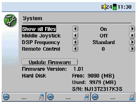 ARCHOS AV340 - Paramètres système - 1