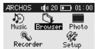 ARCHOS GMINI 120 - Menu principal - 1