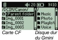 ARCHOS GMINI 120 - Copier des fichiers à partir d'une carte CompactFlash™ - 1