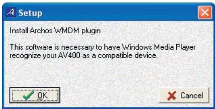 ARCHOS GMINI 400 - Installer le plug-in Archos pour WMP9 - 1