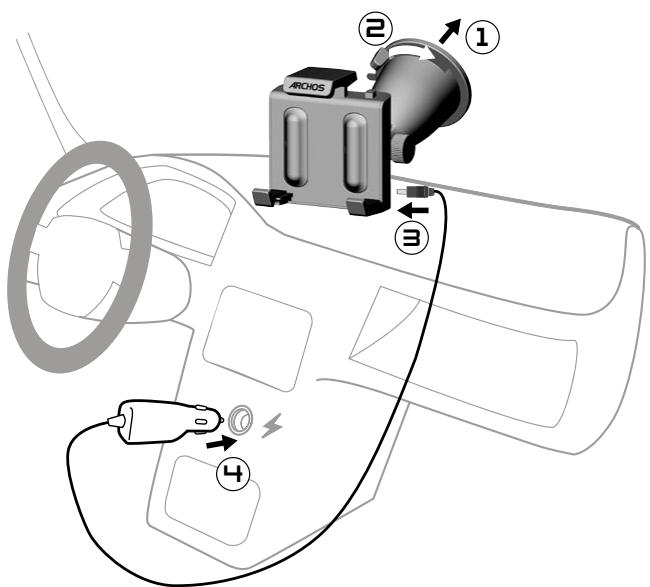 ARCHOS GPS - INSTALACION DEL SOPORTE PARA COCHE - 1