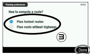 ARCHOS GPS - Options de CALCUL d'itinéraire - 3