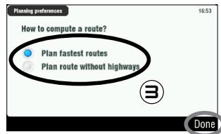 ARCHOS GPS - PLANNING PREFERENCES - 3