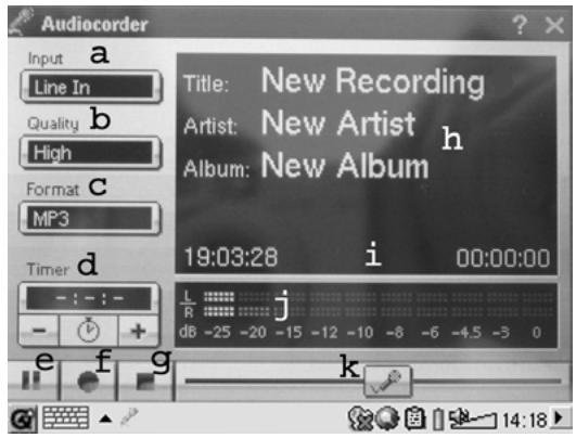 ARCHOS POCKET MEDIA ASSISTANT PMA400 - Application AudioCorder (Enregistreur audio) - 2