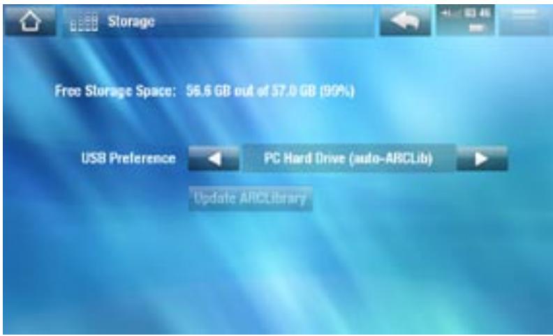 ARCHOS 3G PLUS - PARAMÈTRES STORAGE [STOCKAGE] - 1