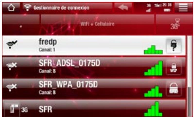 ARCHOS 3G PLUS - LISTE DES RÉSEAUX DISPONIBLES - 1
