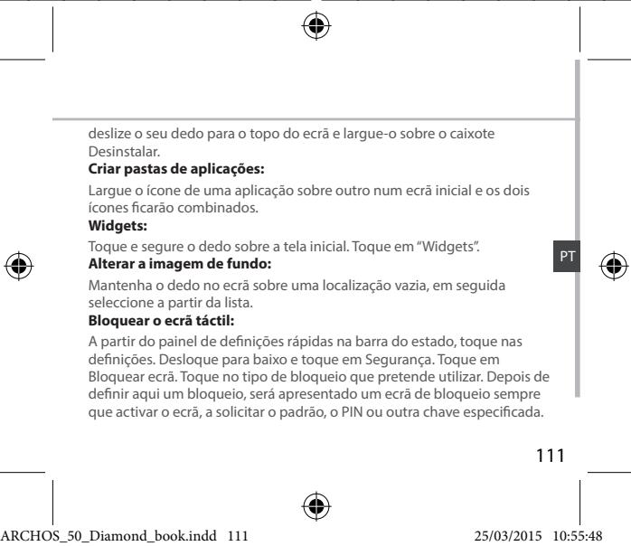 ARCHOS 50 DIAMOND - Desinstalar um item: - 3