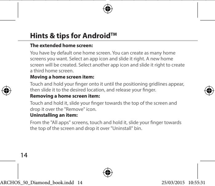 ARCHOS 50 DIAMOND - Saving your contacts - 2