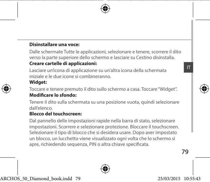 ARCHOS 50 DIAMOND - Rimuovere una voce della schermata iniziale: - 3