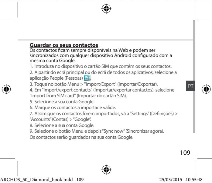 ARCHOS 50 DIAMOND - Sincerizar dados - 3