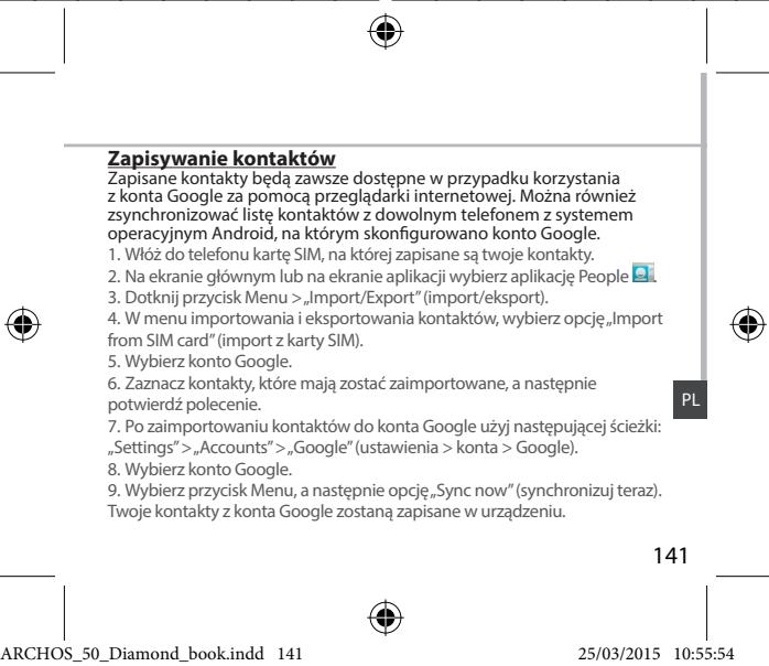 ARCHOS 50 DIAMOND - Synchronizacja danych - 3
