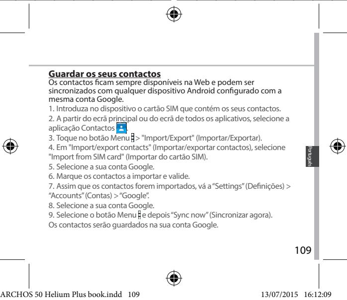 ARCHOS 50 HELIUM PLUS - Sincerizar dados - 3