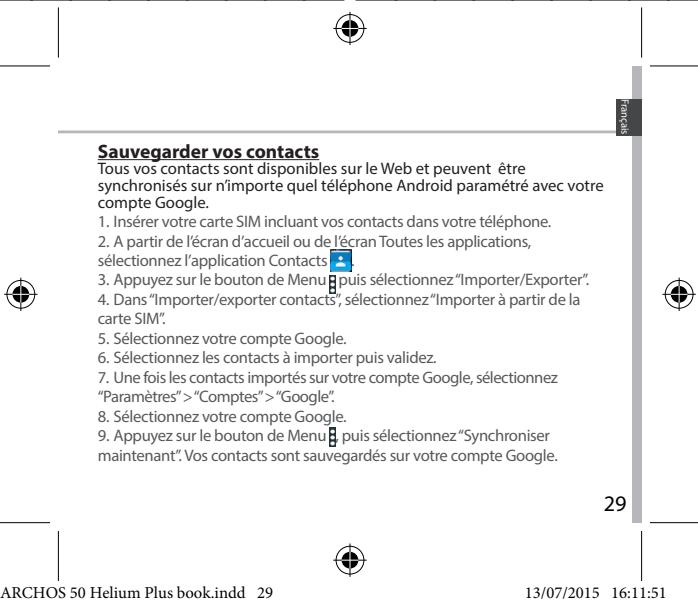 ARCHOS 50 HELIUM PLUS - Synchroniser des informations - 3