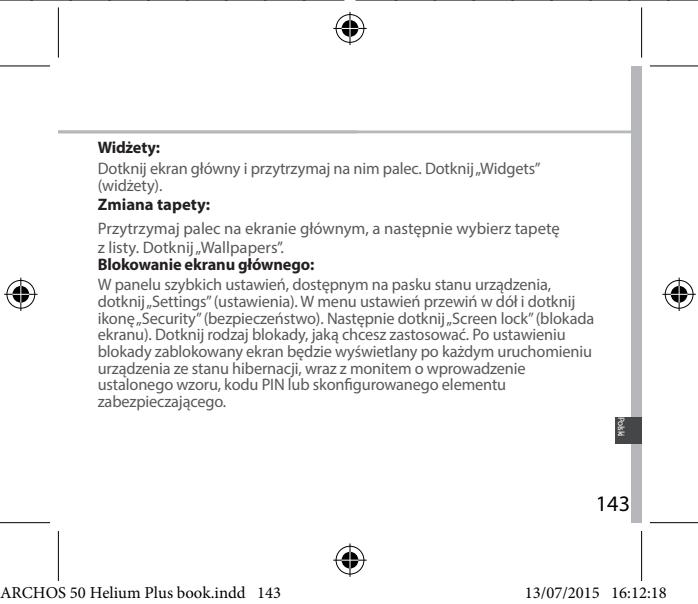 ARCHOS 50 HELIUM PLUS - Wskazówki porady dotyczse systemu Android™ - 3