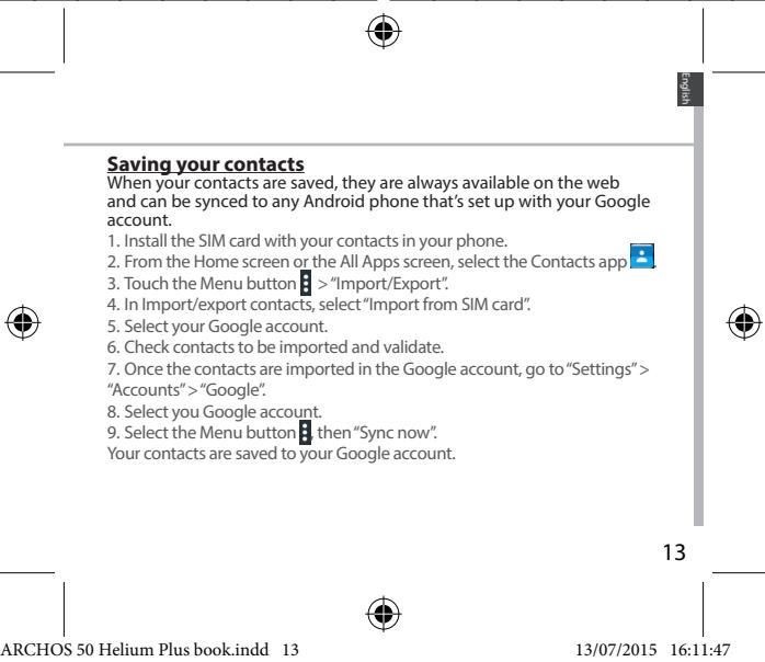 ARCHOS 50 HELIUM PLUS - Synchronizing info - 3