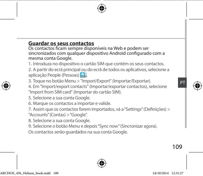 ARCHOS HELIUM 45B - Sincerizar dados - 3