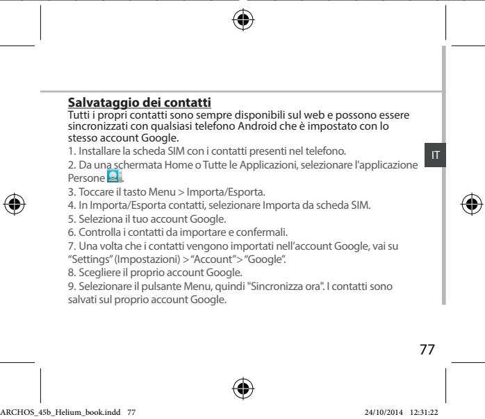 ARCHOS HELIUM 45B - Sincronizzazione di informazioni - 2