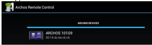 Archos Remote Control ARCHOS DEVICES ARCHOS 101G9 00:16:dc:6:e:c6:e5