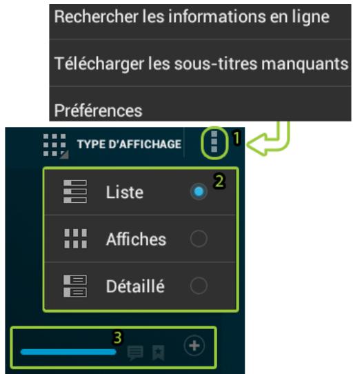 Rechercher les informations en ligne Télécharger les sous-titres manquants Préférences TYPE D'AFFICHAGE 1 2 Liste Affiches Détaillé 3