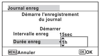 RICOH WG-5 - Enregistrer un journal selon un intervalle et une durée prédéfinis - 4