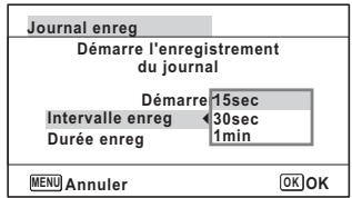 RICOH WG-5 - Enregistrer un journal selon un intervalle et une durée prédéfinis - 3