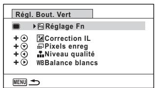 RICOH WG-5 - Attribution des fonctions fréquemment utilisées au bouton de navigation (réglage fn) - 5