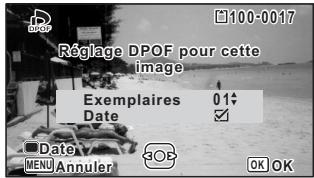 RICOH WG-5 - Utilisez le bouton vert pour spécifier si la date doit ou non apparaître. - 1