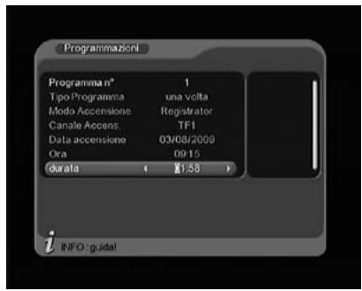 METRONIC ZAPBOX EH-M2 - - Programmazione della registrazione (timer): - 1