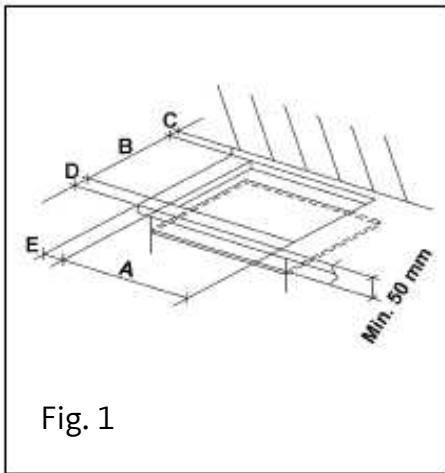 LISTO TG L4B,  TG L4I - Encastrement de la table de cuisson - 1