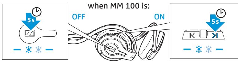 SENNHEISER MM 100 - Pairing the headset to a Bluetooth device (e.g. mobile phone) - 2