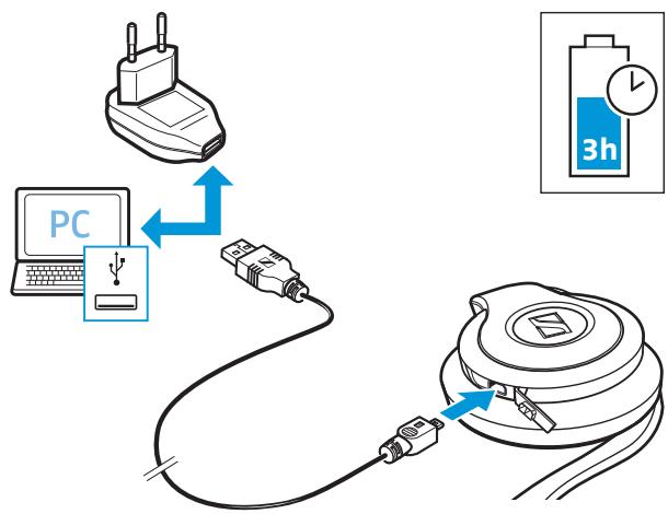SENNHEISER MM 100 - Charging the headset - 1