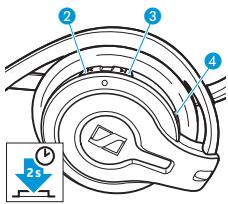 SENNHEISER MM 100 - Transferring an active call from the headset to the mobile phone* - 1