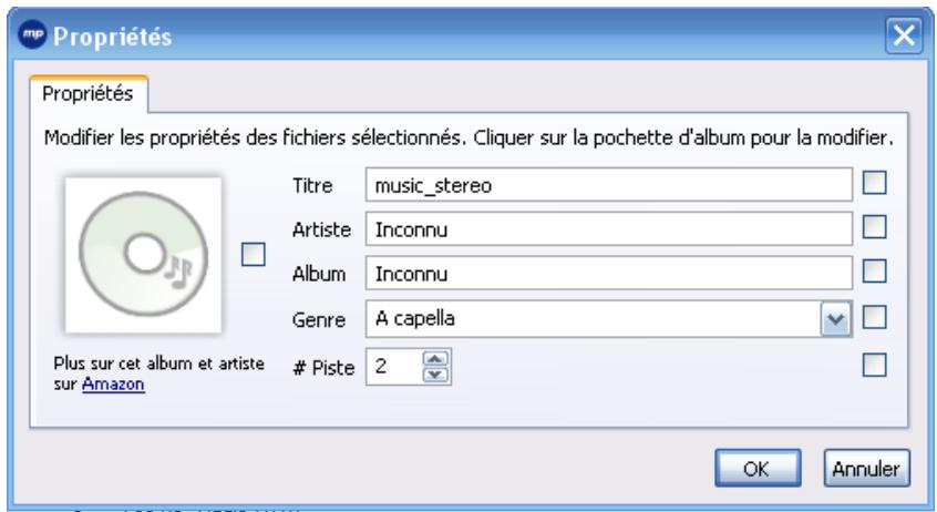 MPMAN MP MANAGER - Modifier les propriétés des fichiers mp3 - 1