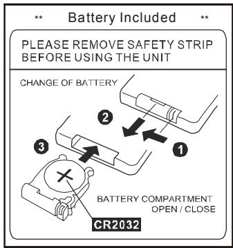 MPMAN DAB200 - PUTTING THE BATTERY INTO THE REMOTE CONTROL UNIT - 2
