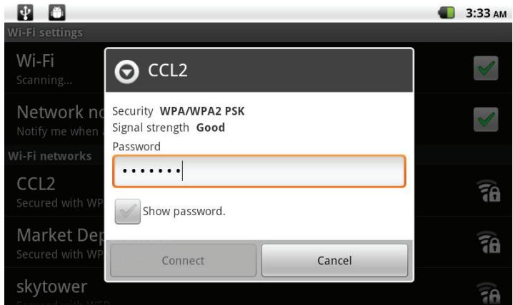 MPMAN MP1027 - Sélectionner un réseau wi-fi disponible auquel vous pouvez vous connecter : - 1