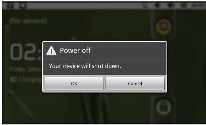 MPMAN MP1027 - Turning the Tablet on and off - 2