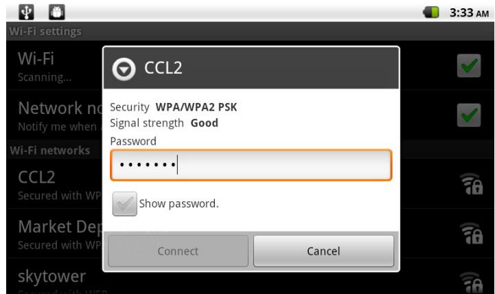 MPMAN MP720 - Sélectionner un réseau Wi-Fi disponible auquel vous pouvez vous connecter : - 1