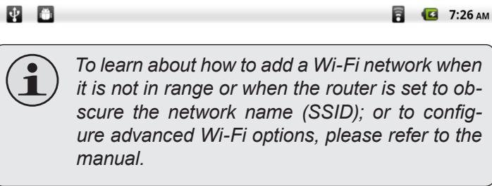 MPMAN MP720 - Select an available Wi-Fi network to connect to: - 1