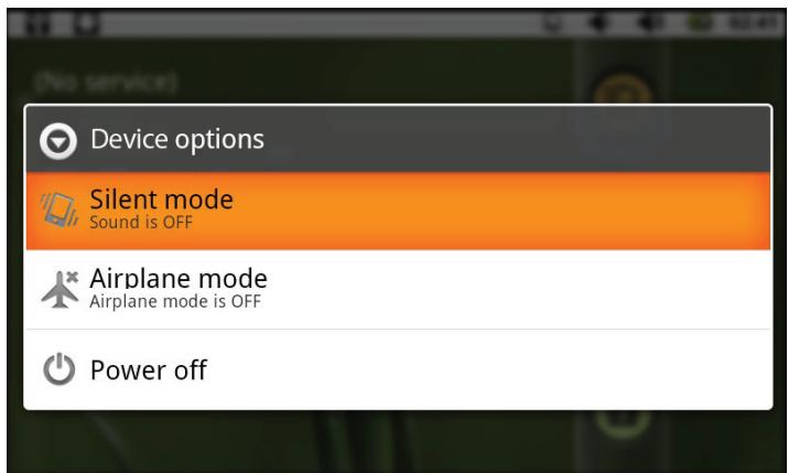 MPMAN MP827 - Turning the Tablet on and off - 1