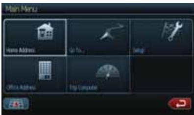 CLARION NX500 - Commandes de l'écran du menu principal - 1