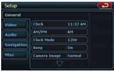 CLARION NX500 - Écrans de menus - 1